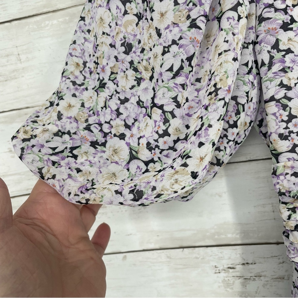 ASTR the label‎ Micalela Floral Puff Sleeve Asymmetrical Midi Dress Size XS - Picture 10 of 16
